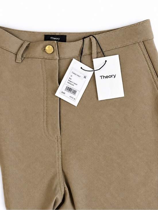 Theory Pants - Theory Women's Khaki Stretch Chinos with Gold Button